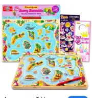 Bendon Ts Shure Mermaids Sea Life Magic Wand Magnetic Maze 3 Magnets & Wand NEW