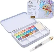 Mont Marte Metallic Watercolour 21-Pieces Set in Tin