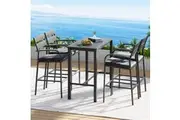 Gardeon Outdoor Bar Set 5-Piece Patio Dining Chairs Aluminium Table Stools