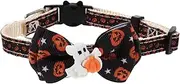 Pet Collar Accessories Goth Adjustable Pet Halloween Decoration Collar Bow Tie Tags Halloween Bow Party Kitten for Dogs Cat with Decorations Kit Name Necklace Cute Dogs Polyester