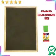 Wooden Frame Chalk Board Set Eraser Party Event Blackboard Kids Chalkboard