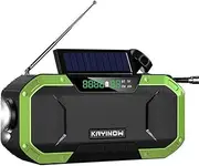 Emergency Solar Hand Crank Weather Radio, 5000mAh Power Bank Charger Flash Light Outdoor Emergency Radio with Bluetooth Speaker(Green)