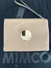 BNWT Mimco Leather Waver M Pouch In Praline Colour Rrp$99.99 With Dust Bag