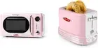 Retro Compact Countertop Microwave Oven - 0.7 Cu. Ft. - 700-Watts and Retro Wid
