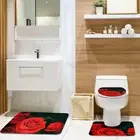 Bathroom Rugs and Mats Sets, Black Bath Mat, 3 Piece Bathroom Rug Set, Ultra Sof