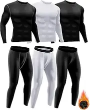 [Didaey] 3 Set Winter Thermal Underwear for Men Cold Weather Fleece Lined Top Bottom for Hunting Gear Sport