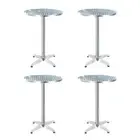 Set of 4 Outdoor Bar Table Aluminium Round 70/110CM