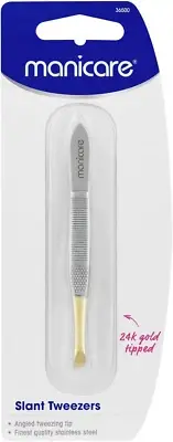 Manicare Slant Tip Tweezer, Gold