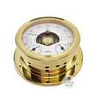 16.5cm Polished Brass Barometer With Thermometer & Hygrometer By FISCHER