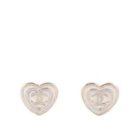 在飛比找ETMall東森購物網優惠-CHANEL CC Logo 雙圈愛心造型珍式耳環(珍珠白)