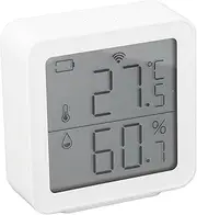 WiFi Smart Temperature Humidity Detector, Electronic Indoor Hygrometer Temp Meter Sensor with Multiple Settings for Home Room Greenhouse