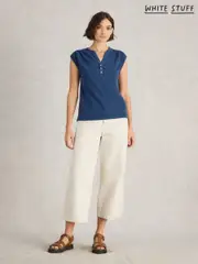 White Stuff Blue Cotton Dina Tank (F97374) | $90
