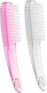 WOFASHPURET 2Pcs Fingernail Brush with Handle Nail Dust Cleaner for Manicure and Pedicure Ergonomic Design for for Nail Art and Cleaning Dust From Nails