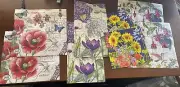 Decoupage Napkins Paper - LOT of 8 Paper Napkin Assorted Floral ForJunk Journal