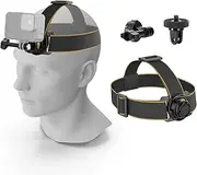 NEEWER Head Strap Mount for Action Camera, Magnetic Quick Release Head Mounted Head Belt Mount Compatible with GoPro Hero 13 12 11 10 9 8 DJI Osmo Insta360 for POV Video Vlog Live, GP20
