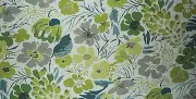 PINDLER & PINDLER June Bloom Floral Green Grey Blue Remnant New