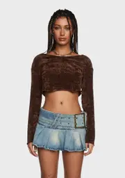 You Wanna Know Me Velour Sweater