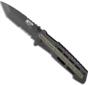 Smith & Wesson Folding Knife 3.43" Black Tanto Combo Blade Zytel Handles 1100082