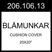 IKEA BLÅMUNKAR Cushion Cover White/black/dot Pattern 20x20" 206.106.13