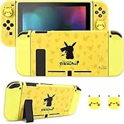 DLseego Case Compatible with Nintendo Switch, Dockable Soft Case with Joycon Cover and Switch Accessories, Yellow