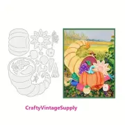 Cornucopia pumpkin harvest fall autumn thanksgiving metal cutting dies cut