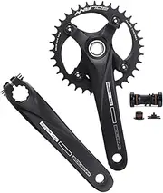 Bicycle Crankset, MTB Crankset 170mm 32/34/36T Bike Crank Hollow Integrated Arm Set 104BCD Aluminum Alloy Mountain Bike Cranksets with BB
