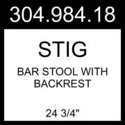 IKEA STIG Bar Stool With Backrest Black/black 24 3/4" 304.984.18