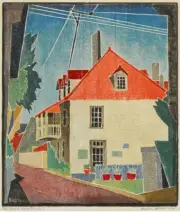 The Fatio House II and Block [linocut] : Blanche Lazzell : 1932 : Art Print