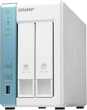 QNAP TS-231P3-4G 2 Bay Home and Office NAS Tower with One 2.5GbE Port, Turquoise/White Alpine