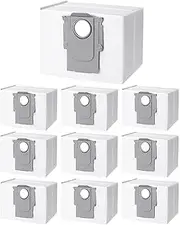 10 Vacuum Cleaner Bags Accessories for Roborock S8+/S8 Pro Ultra/S7 MaxV Ultra/S7 Pro Ultra/Q7+/Q7 Max+/ Q5+ / T8 Vacuum Cleaner Suction Station, Large Capacity Filter Replacement Bags Accessories