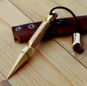 Brass Marlin Spike Threaded, Essential Tool for Sailing, Hiking and Camping