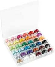 36Pcs Sewing Bobbins and Thread with Clear Storage Case Multicoloured Pre-Wound Bobbins for Brother Singer Babylock Janome Embroidery Thread Sewing Thread Machine DIY