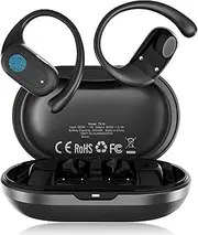 KESIEME Open Ear Earbuds Bluetooth 5.4 Headphones Over The Ear Earbuds Ergonomic Design Earhooks 40Hrs Playtime,IPX5 Waterproof Open Ear Air Conduction Headsets,for Running Fitness