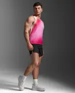 Light Speed React Singlet, 2XU, S, Fuchsia Grad/Black Reflective, Male