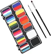 1 Set Face Painting Kit for Color Washable Palette with Brushes for Halloween Cosplay Festivals and Parties to Clean Face Paint