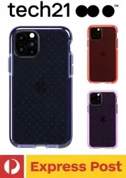 iPhone 11 Pro (5.8") ShockProof Transparent Slim Silicone Case Tech 21 EVO CHECK