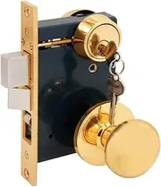 [Segal] Wrought Solid Brass Double Cylinder Entrance Mortise Lockset with 2-1/2" Backset, SE 27580