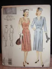 Vintage Vogue 1943 Dress Sewing Pattern Size 18-22 Vogue Uncut FF
