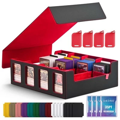 Trading Card Storage Box with Commander Display; 2400+ Deck Box for MTG with ...