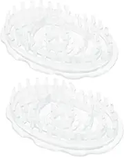 Beavorty 2Pcs Transparent Hair Washing Massage Brush Scalp Scrubber for Relaxation Dead Skin Removal and Enhanced Blood Flow Comfortable Grip for Head Treatment