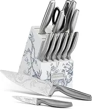 Cuisinart 15pc Caskata Collection™ Stainless Steel Hollow Handle Cutlery Block Set, C77SS-15PKCA