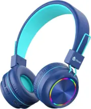 BLUE BTH03 Kids Bluetooth Headphones Safe Volume, Colorful LED Lights, 25 Hour