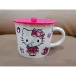 二手 三麗鷗 HELLO KITTY 凱蒂貓 KITTY貓 陶瓷 杯子 馬克杯 水杯 附矽膠杯蓋