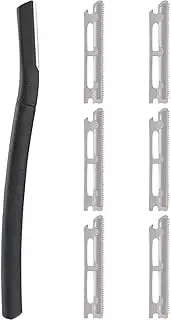 FOMIYES Eyebrow Razor for Women Electric Trimmer 6 Replacement Blades Portable Gentle and Safe for Grooming Travel and Office Use