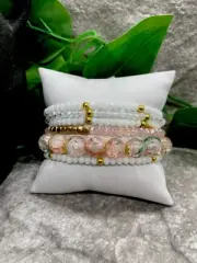 6 PC Handmade Bohemian Beaded Stackable 6” Plus Stretch Bracelet Set New B1074