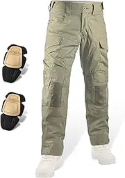 [HANSTRONG GEAR] Airsoft Pants with Knee Pads Tatical Pants Men Combat Trousers Multiple Pocket Hook-and-Loop Adjuster