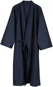 [IBLUELOVER] Men's Loose Kimono Robe Cotton Sleepwear Yukata Long Sleeve Bathrobe Nightgown Khan Steamed Clothing Pajamas