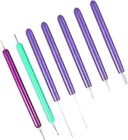 HAWILLOSCH 7pcs DIY Quilling Tool Kit with Slotted Rolling Pen and Needle for for Paper Lace Origami and Handmade Projects Ergonomic Handle for Comfort Random Color