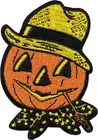 Patch - Scarecrow Jack-O-Lantern Pumpkin Halloween Retro Cute 3" Iron On #110099