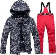 [Generic] Waterproof Snow Suit Sets For Men And Women, Outdoor Ski Clothing, Snowboarding Costume Skiing Jackets Strap Pants